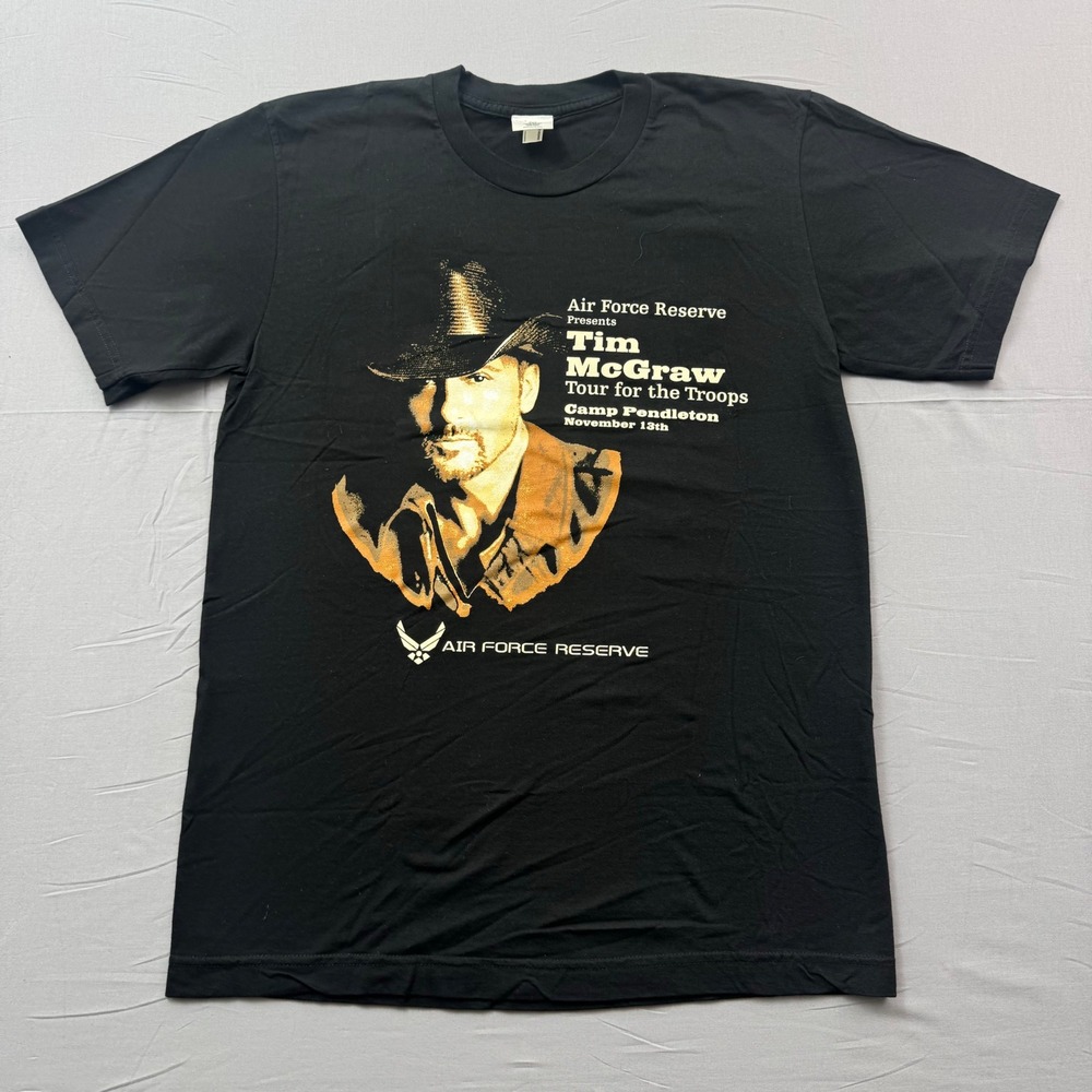 Tim McGraw Air Force Reserve Tour for the Troops Camp Pendleton Black‎ T-Shirt M